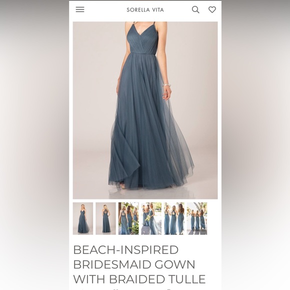Slate Sorella Vita Bridesmaids Dress - Picture 4 of 12